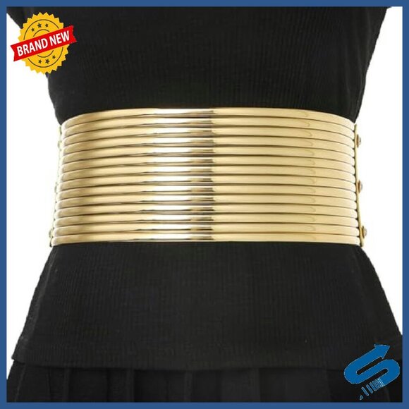 Plus Size Sparkle Wide Belt Vintage Rhinestones Elastic Waistband Dress main image 6